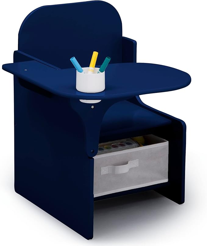 Delta Children MySize Chair Desk with Storage Bin - Greenguard Gold Certified, Navy