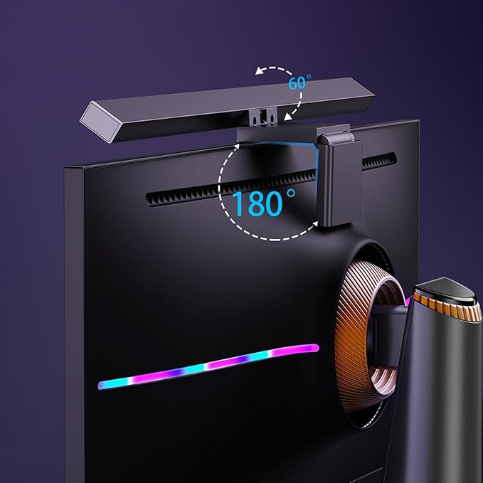Sound Pickup Monitor Light Bar: Monitor Desk lamp RGB Dynamic Effect,Voice-Activated Music Rhythm Table Lamp,Creative Colorful LED Ambient Computer Light,Reduce Bluelight for Home Office/Gamer…
