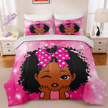 Black Girl Comforter Set Queen for Kids Teens,Black Girl Magic Bedding Set,African American Girl Inspirational Quotes Comforter Set,Black Princess Bed Bedroom Set