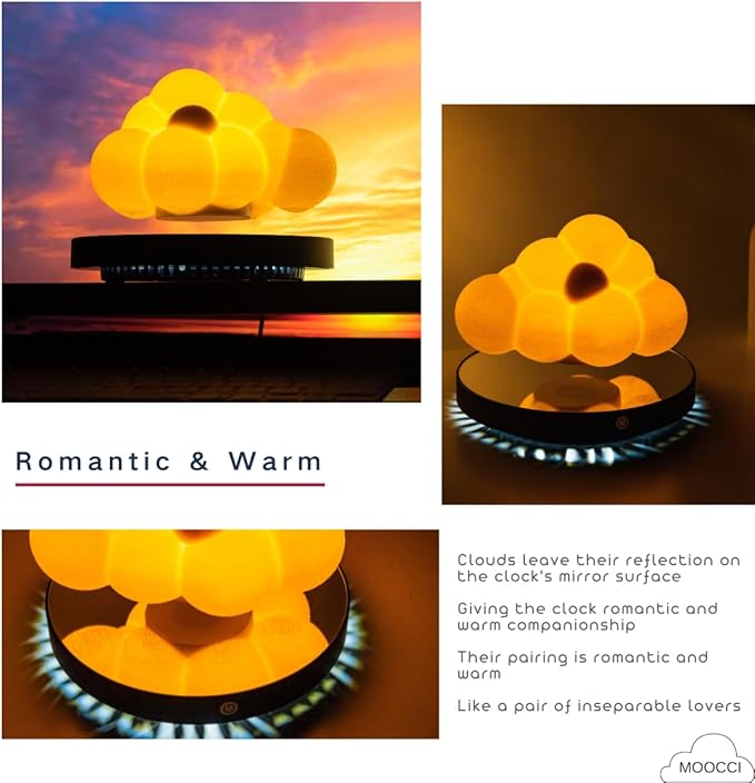 Levitating Cloud Lamp, Magnetic Floating Cloud LED Light Desk Lamp Table lamp Night Light，Unique Gifts Christmas Room Home Office Decor (Cloud Lamp)