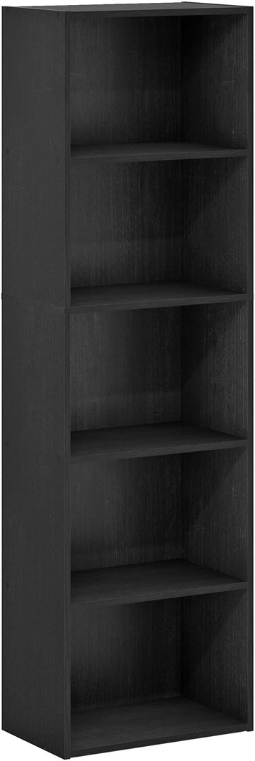 Furinno Luder Bookcase / Bookshelf / Storage Shelves, 5-Tier, Blackwood