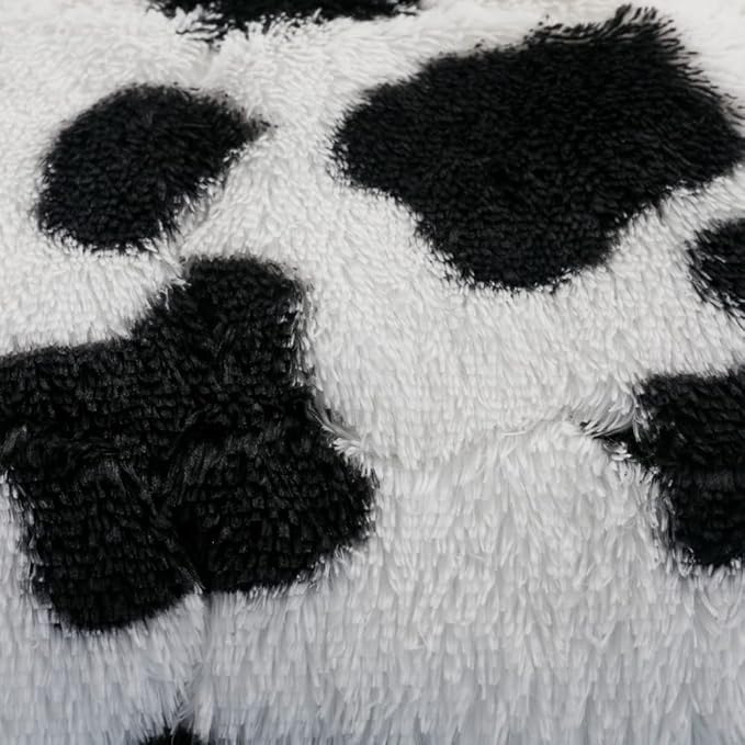 Faux Fur Kids Girls Cow Print Comforter Sets Twin/Full - 3PC Bed Set Warm Comfortable Soft Plush Flannel Velvet Fluffy Fuzzy Bedding（Comforter x 1 Pillowcases x 2）