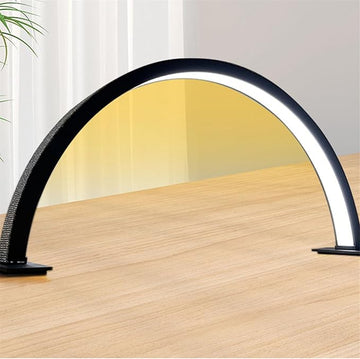 Half Moon LED Light for Nail, 3000-6000K Dimmable Half Moon Nail Desk Lamp with Touch Key, 35W Half Moon Fill Light with Lamp Holder for Lash Extension Beauty Tattoo Live Steaming