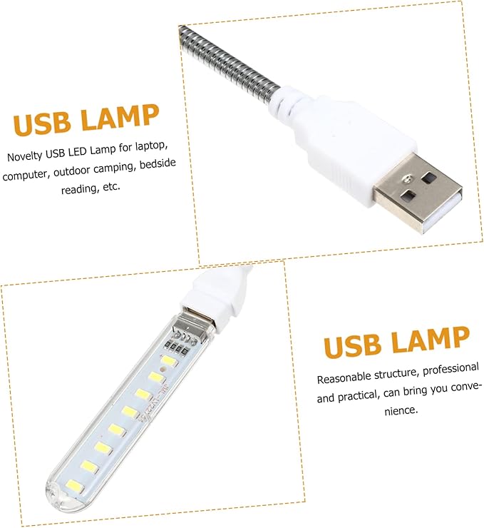 ARTIBETTER U Disk Night Light Indoor Night Lamp Outdoor Camping Light USB Light Atmosphere Light Clip on Desk Lamp Computer Lamp Corridor Light Computer Accessories LED PVC Student Light Bulb