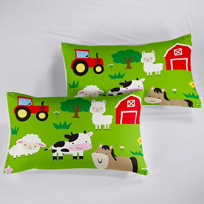 Farm Animal Comforter,Pig Cow Sheep Comforter Set for Kids Teens Girls Boys,3Pcs Bedding Set Printed Comforter with 2 Pillowcases,Down Alternative,Soft and Lightweight，Twin Size