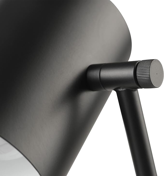 Globe Electric 52299 Sahara 14" Desk Lamp, Matte Black, Swing Shade, in-Line On/Off Rocker Switch