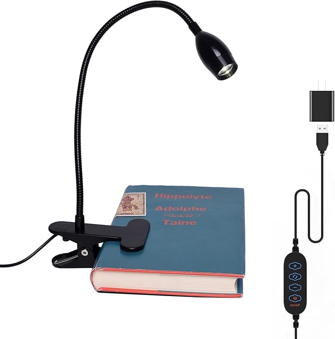 LED Desk Lamp Versatile Clip-on Light Dimmable Zoomable Metal Spotlight with Flexible Arm and Strong Clamp for Reading, Crafting, Working, Painting
