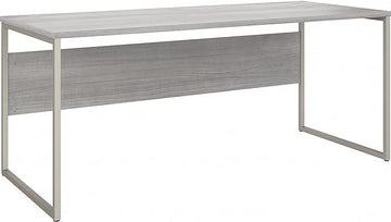 Bush Business Furniture Hybrid 72W x 30D Computer Table Desk with Metal Legs in Platinum Gray