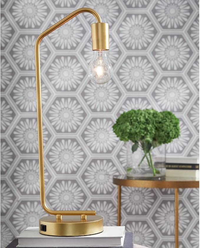 Signature Design by Ashley Covybend 21" Industrial Minimalist Metal Desk Lamp, Gold