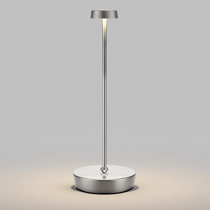 Rechargeable Table Lamp Cordless Battery Operated LED Light 5000mAh 3-level Brightness Portable Desk Lamps Touch Control Indoor Outdoor Use for Patio Home Restaurant