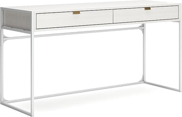 Signature Design by Ashley Deznee Modern Home Office Desk with 2 Drawers, White