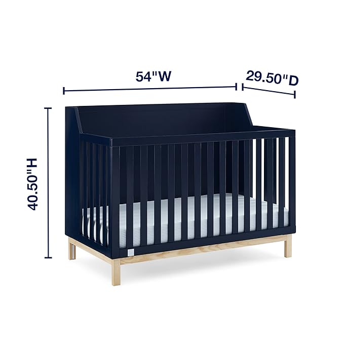 GAP babyGap Oxford 6-in-1 Convertible Crib - Greenguard Gold Certified, Navy/Natural, 1 Unit