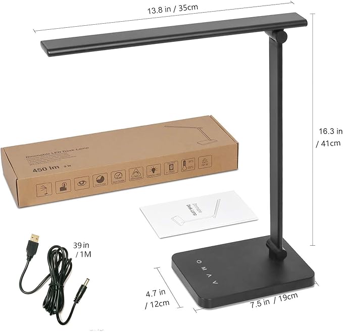 Foldable Desk Light Reading Lamp 5-Color Eye Protection Study Lamp Dimmable Eye Caring Reading Desk Light Aluminum Alloy Desk Lamps Auto Timer LED Lamp
