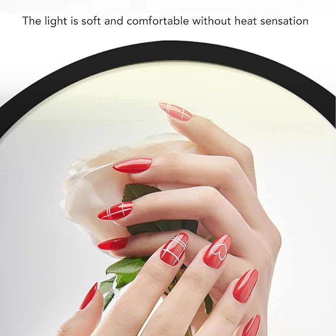 30W Black Half Moon Table Nail Desk Lamp Eyelash Beauty Lamp 3000K to 6000K Nail Art Microblading Desk Lamp (US Plug)
