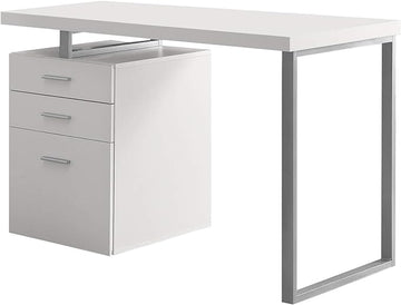 Monarch Specialties Hollow-Core Left or Right Facing Desk, 48-Inch Length, White