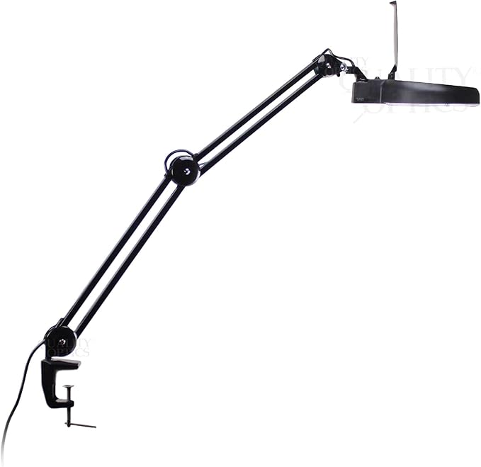 Quality Optics® Professional Series Illuminated Workstation Swing Arm Magnifier 8LED Diopter