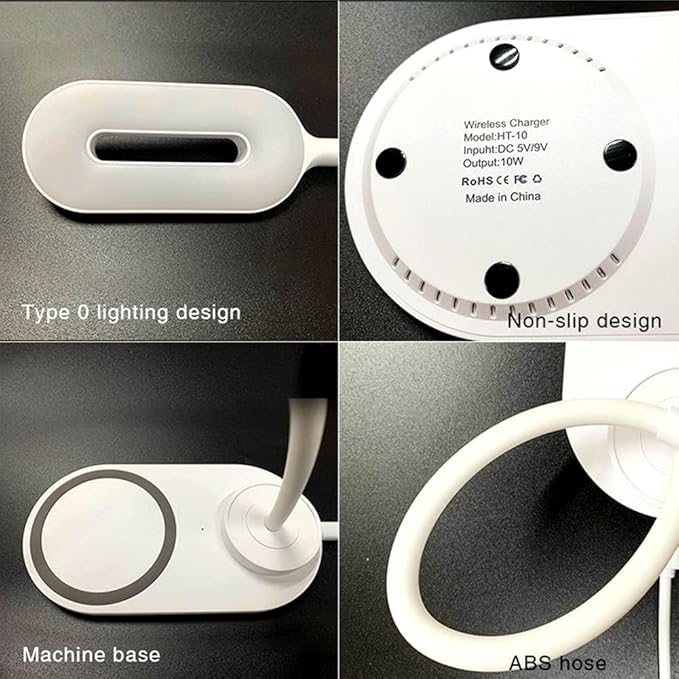 LED Desk Lamp with Wireless Charger, Eye-Protecting Table Lamps with Night Light, USB Charging Port, 3 Color Temperature Modes, Suitable for Home, Office Dimmable Desk Lamp, Bedroom