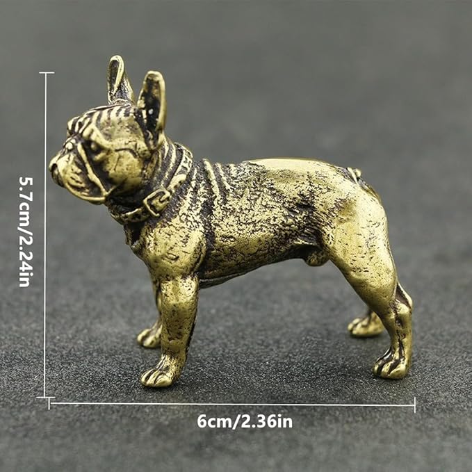 Vintage Solid Brass Miniature - Delicate Bulldog Desk Ornament for Pet Enthusiasts - Exquisite Collectible and Home Décor Accent（Bulldog）