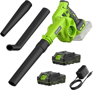 Leaf Blower Cordless with 2 Batteries and Charger, 20V Electric Leaf Blower 120MPH Small Leaf Blower, Lightweight Battery Leaf Blower Yard Tools Grass Blowers for Lawn Care Patio Backyard Garden Floor