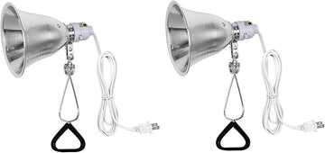 Simple Deluxe Clamp Lamp Light with 5.5 Inch Aluminum Reflector up to 60 Watt E26 Socket (no Bulb Included) 6 Feet 18/2 SPT-2 Cord, Silver and White,2 Pack
