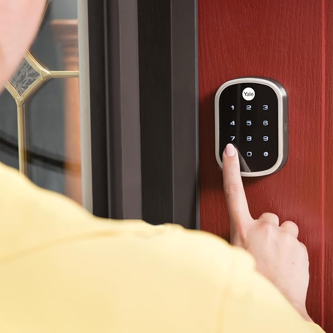 Yale Security Deadbolt Lock, Satin Nickel Keyless Non-Connected Entry Door Lock with Digital Keypad Touchscreen for Code Entry, ‎YRD256-NR-619
