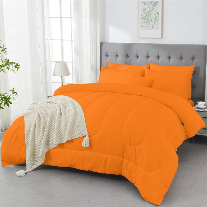 3 Piece Solid Color All Season Bedding Comforter Set Microfiber Soft Lightweight Bedding Set for Kids Teens Adults Room Decor with 1 Comforter and 2 Pillowcases Full
