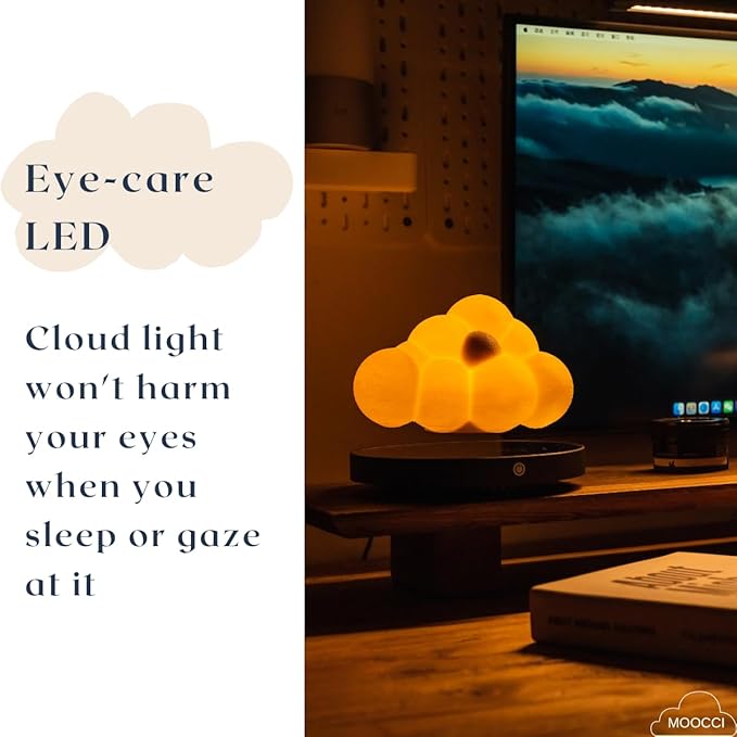 Levitating Cloud Lamp, Magnetic Floating Cloud LED Light Desk Lamp Table lamp Night Light，Unique Gifts Christmas Room Home Office Decor (Cloud Lamp)