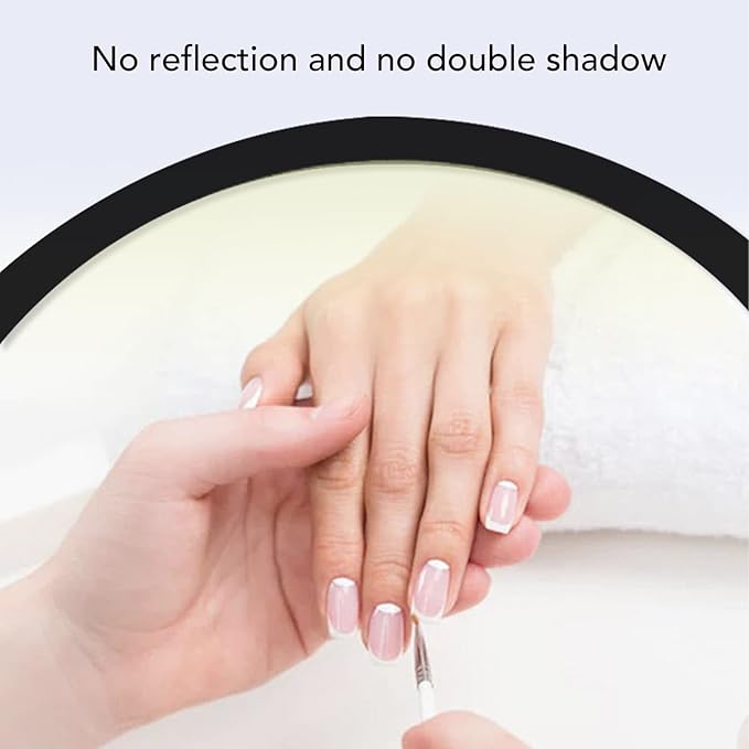 30W Black Half Moon Table Nail Desk Lamp Eyelash Beauty Lamp 3000K to 6000K Nail Art Microblading Desk Lamp (US Plug)