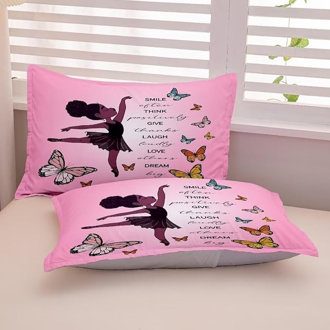 Black Girl Comforter Queen Sets,Black Girl Magic Bedding Set,African American Girl Comforter Set for Kids Teens,Cute Afro Melanin Princess Toddler Bed Set