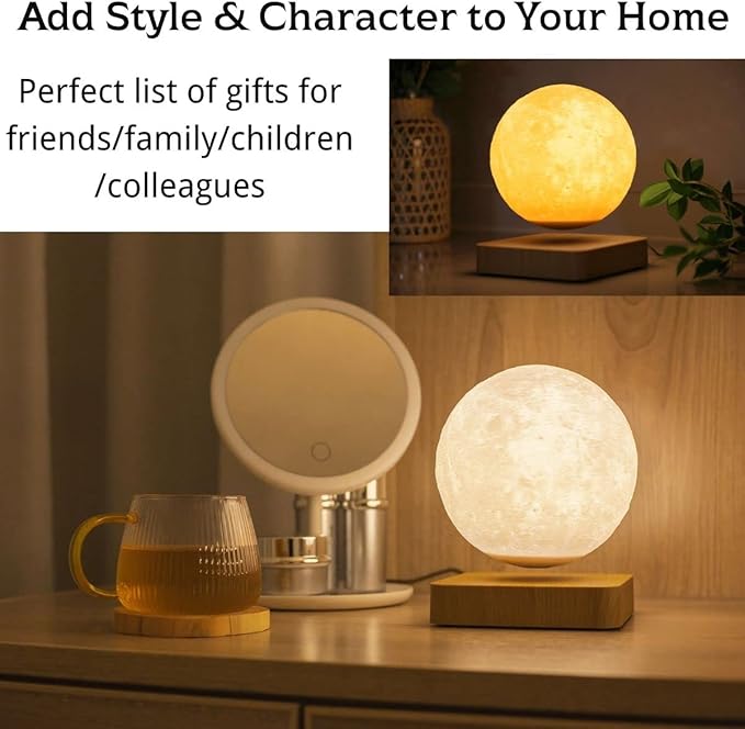 Levitating Moon Lamp, Floating Moon Lamp Magnetic Levitation Moon Light Gifts for girls, boys, Children and teenagers