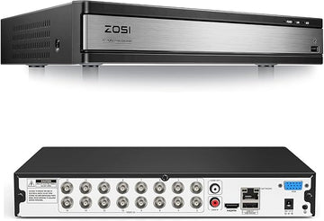 ZOSI H.265+ 16Channel 1080P 4-in-1 Hybrid Analog/AHD/TVI/CVI Security DVR Recorder for 960H/720P/1080P CCTV Security Surveillance Cameras,Remote Access, Motion Detection, Alert Push(No Hard Drive)