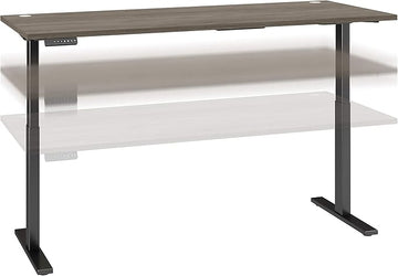Bush Business Furniture Move 60 Electric Ergonomic Sit-Stand Computer Table for Home and Professional Office, 72W x 30D, Modern Hickory