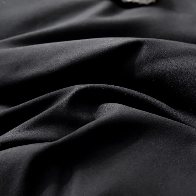 ROSGONIA Black Comforter Set Queen, 3pcs(1 Boho Black Comforter & 2 Pillowcases) All Season Bedding Lightweight Bedspread Blanket Quilt Bed Set