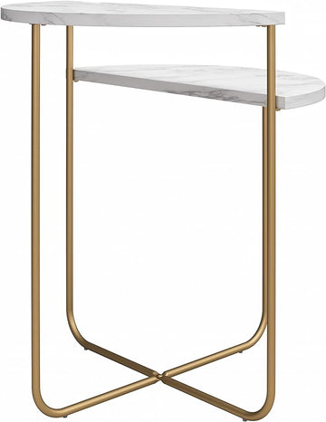 Novogratz Athena End Table, White Marble