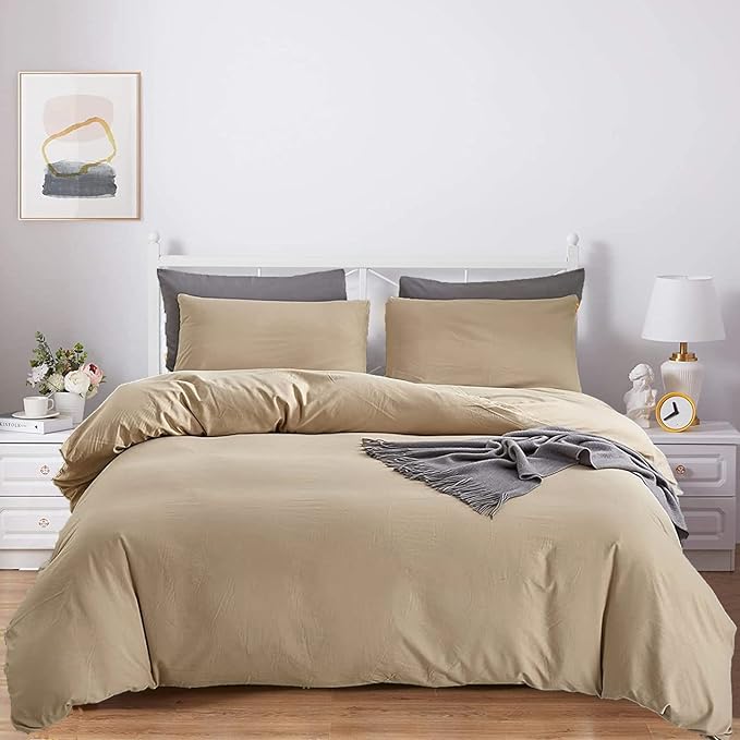Champagne Comforter Set Full Khaki Bedding Set Lightweight Women Solid Light Champagne Blanket 3 PCs Durable Soft Comforter Set Full Beige Quilts Set Breathable Champagne Bed Comforter Set