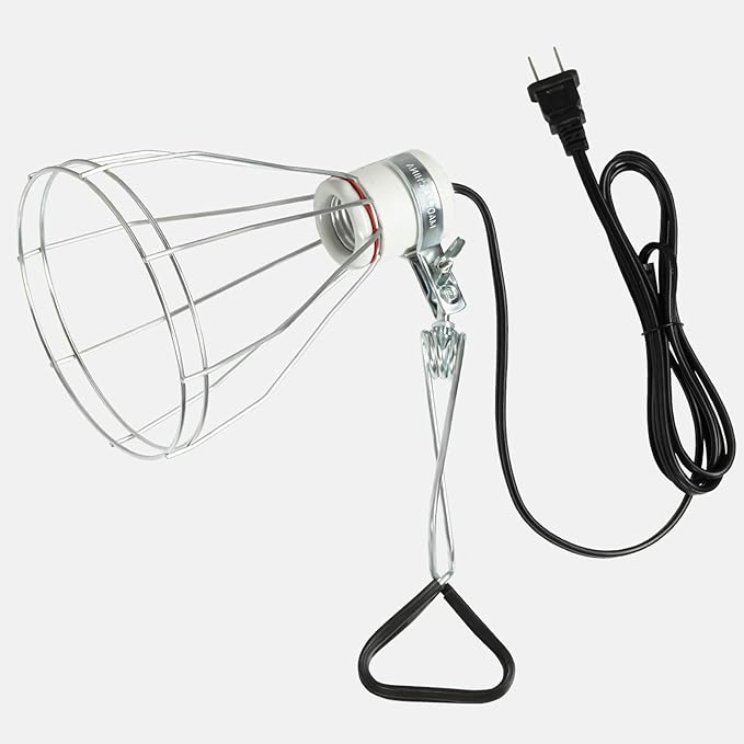 Simple Deluxe E26 Clamp Lamp Light with Steel Cage Wire Grillup, Suit for 250W Lamp (No Bulb Included) with 6 ft Cord, 1 Pack