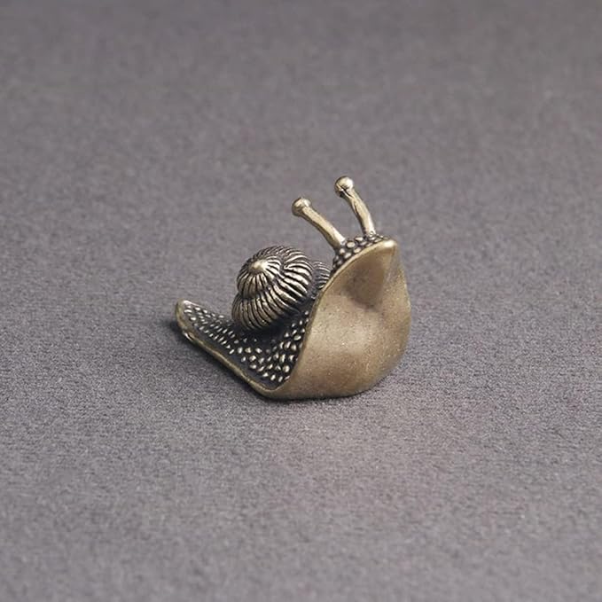 Vintage Solid Brass Small Snail Figurine - Cute Desk Decor for Collectors - Perfect Office or Home Accent(Small Snail)