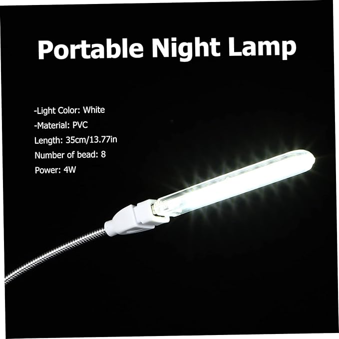 ARTIBETTER 2pcs U Disk Night Light Led Reading Light Plug in Led Night Light Outdoor Camping Light Gooseneck 8 Leds Night Lamp Atmosphere Light USB Light Indoor Computer Jianpan Student PVC