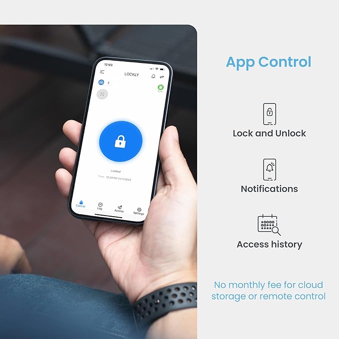 Lockly Secure Pro Wi-Fi Smart Door Lock, Keyless Entry with PIN Genie® Digital Keypad, 3D Biometric Fingerprint Sensor Front Door Lock Deadbolt, Voice Control & Auto Lock - Deadbolt Edition
