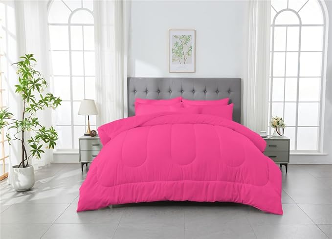 3 Piece Solid Color All Season Bedding Comforter Set Microfiber Soft Lightweight Bedding Set for Kids Teens Adults Room Decor with 1 Comforter and 2 Pillowcases King