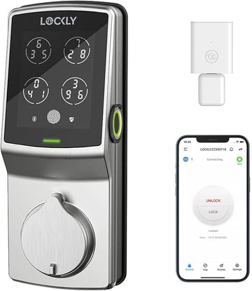 Lockly Secure Pro Wi-Fi Smart Door Lock, Keyless Entry with PIN Genie® Digital Keypad, 3D Biometric Fingerprint Sensor Front Door Lock Deadbolt, Voice Control & Auto Lock - Deadbolt Edition
