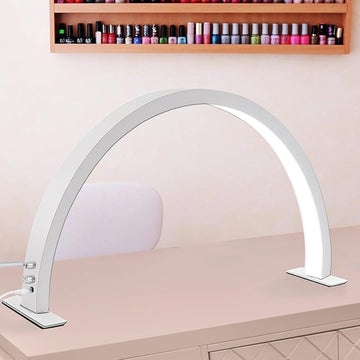 Half Moon Lamp for Naiil Desk 3000-6000k 50w LED Lash Lamp for Lash Extension Led Light for Nails tech, Stepless Dimming 3 Color Led Light for Nails Tech
