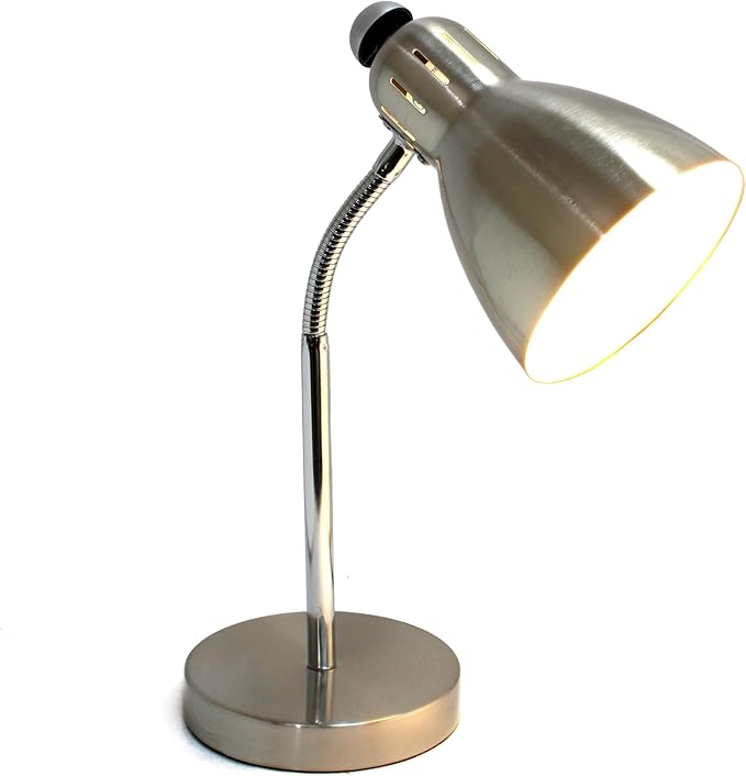 Simple Designs LD1037-BSN Semi-Flexible Desk Lamp, Brushed Nickel (Pack of 6)