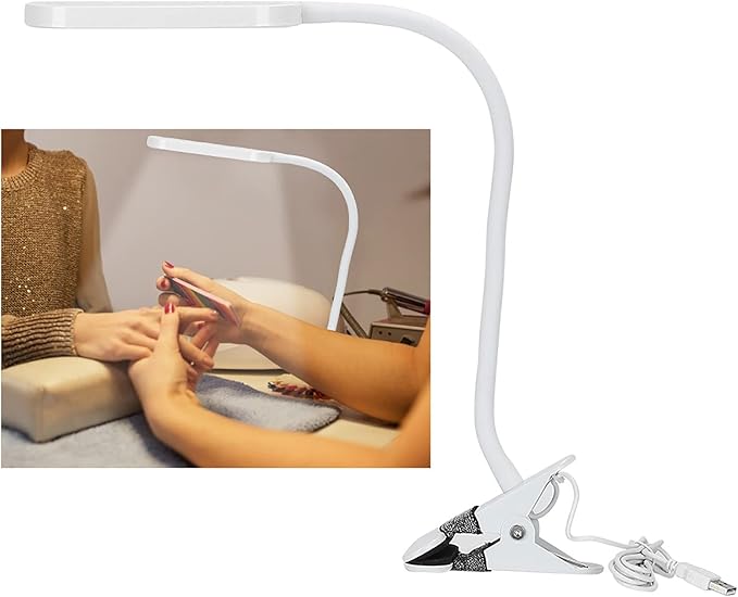 Clina USB Desk Lamp, LED Touch Switch Tattoo Eye Nail Art Desk Light Dimmer USB for Office Reading Relaxation Bedtime Tattoo Light Studying (White)