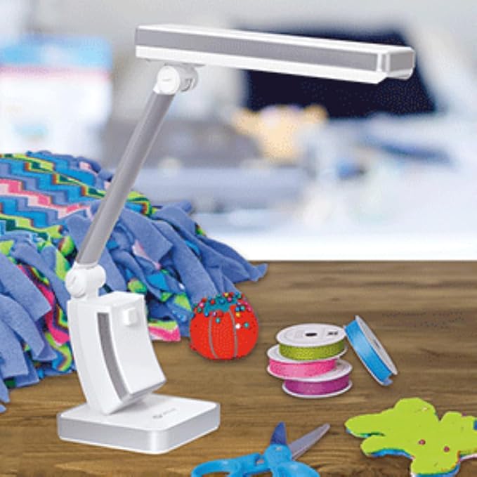 OttLite 13W Slimline Desk Lamp - Home, Office, Bedroom, or Reading (White)