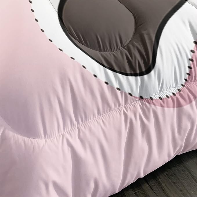 CVHOUSE Cat Bedding,Cartoon Cat Comforter King,Animals Print Comforter Set for Kids,Kawaii Quilt Set with 1 Comforter and 2 Pillow Cases