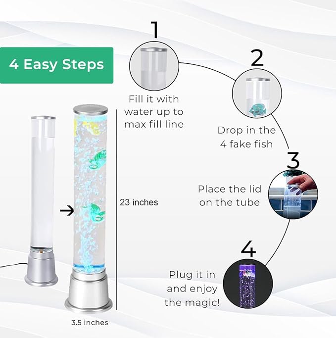 Shop LC Electric Seahorse Lamp Artificial Fake Fish Tank Aquarium Lamp with Sensory Bubble Tube Lamp Night Light Sensory Lamp Lava Lamp - 1.90 FT Birthday Gifts