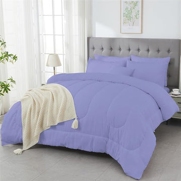 3 Piece Solid Color All Season Bedding Comforter Set Microfiber Soft Lightweight Bedding Set for Kids Teens Adults Room Decor with 1 Comforter and 2 Pillowcases Twin