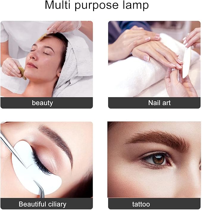 Pomya Half Moon Light for Nails, 28 Inch Foldable 3200K‑5600K Dimmable LED Half Moon Desk Lamp with Remote Control, 40W 2000LM Lighting Lamp for Beauty Lash Extension Manicure Tattoo