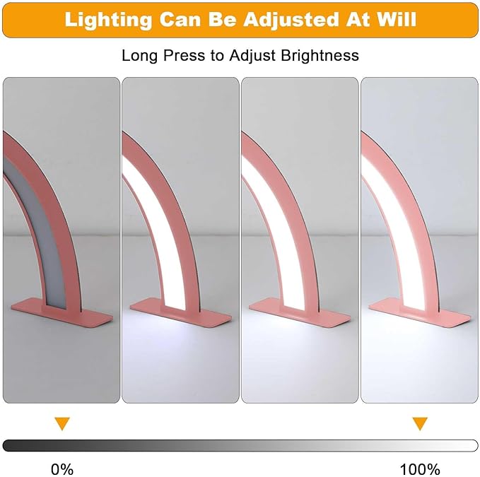 Half Moon Nail Desk Lamp, 48W Manicure LED Light for Nails, 3360 Lumen Stepless Dimming with Wire Controller, 3 Light Modes Nail Light for Desk, Arch Light for Nail Techs